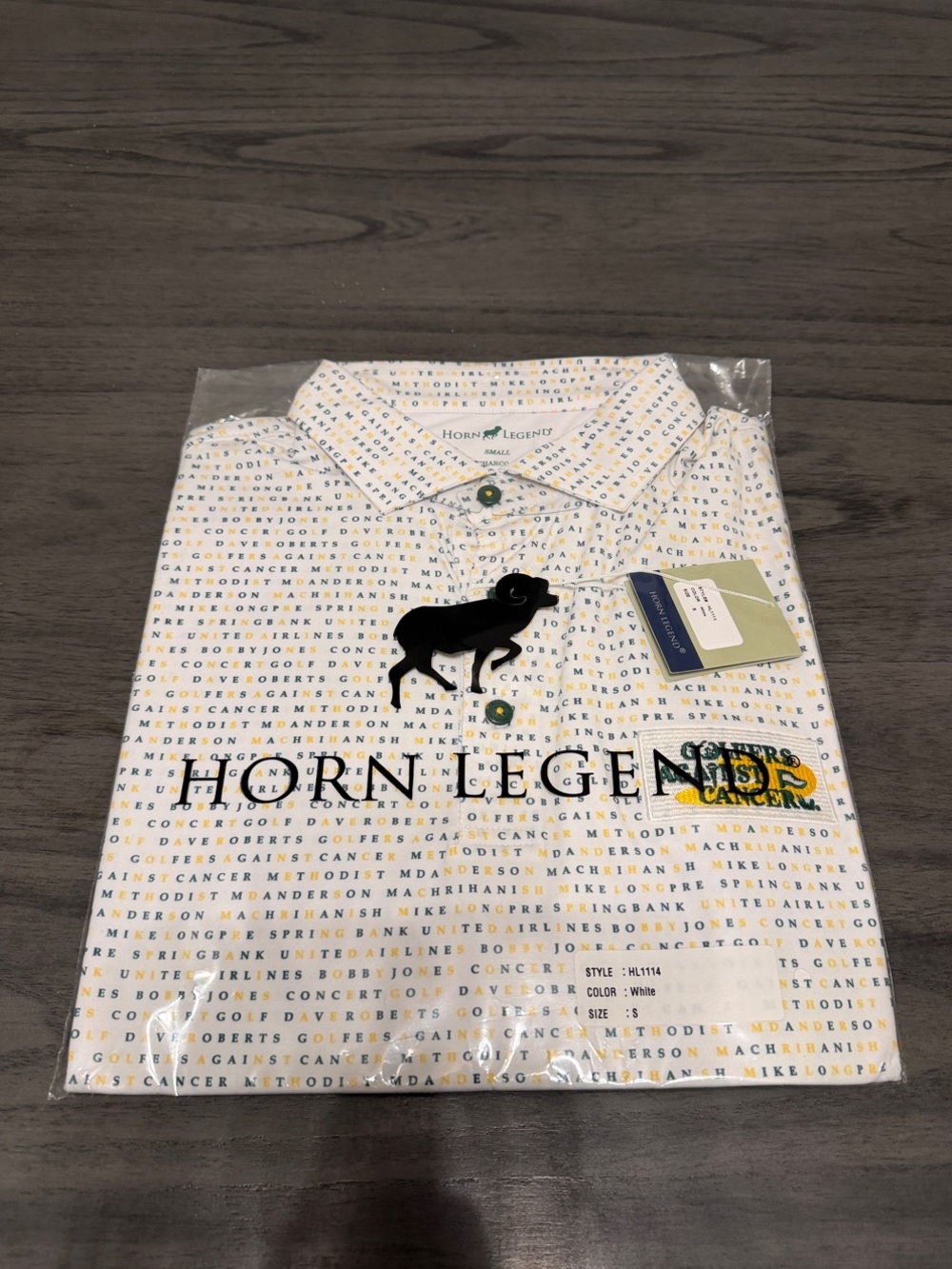 Horn Legend Men’s White Printed Polo Shirt with Subtle Color Accents